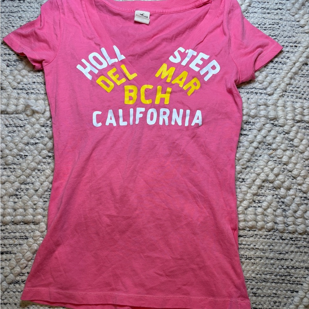 Hollister Pink Tee with California Graphic